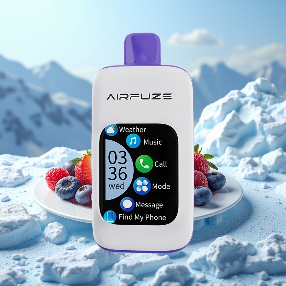 AirFuze Smart 30000 Puffs Disposable Pod Blå Razz Is med 900mAh og Type-C