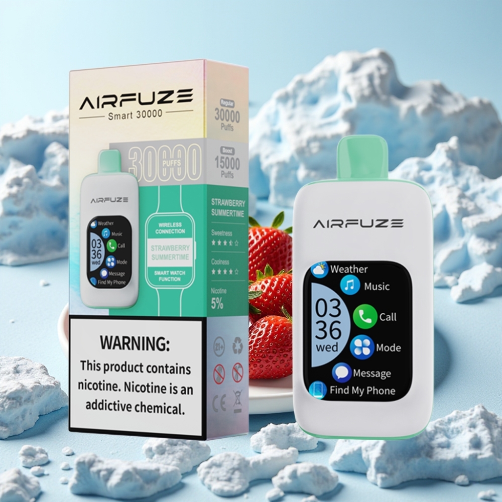 AirFuze Smart 30000 Puffs Disposable Pod Jordbær Sommer / 5% nikotin / 900mAh