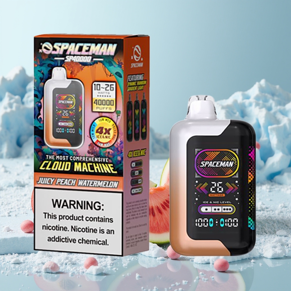 SMOK SPACEMAN SP40000 Zero Nicotine Disposable Juicy Peach Watermelon 20ml 1000mAh
